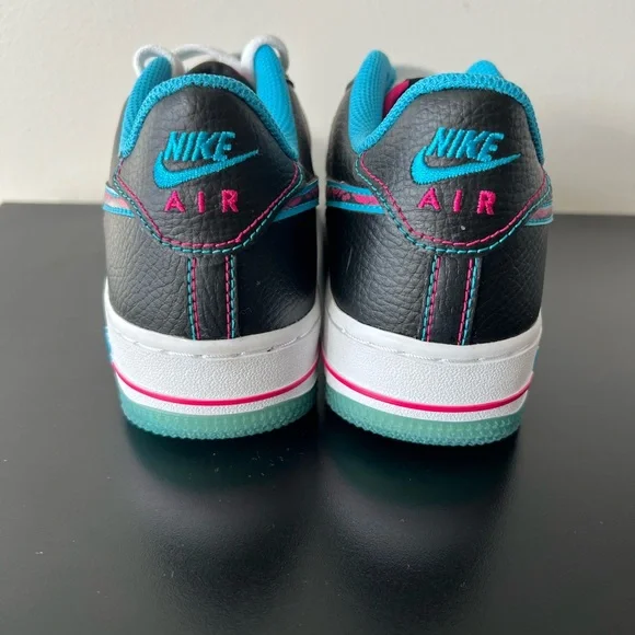 Nike Air Force 1 LV8 “Miami Nights” (GS) | Black Teal Pink | 4.5Y - Picture 10 of 12
